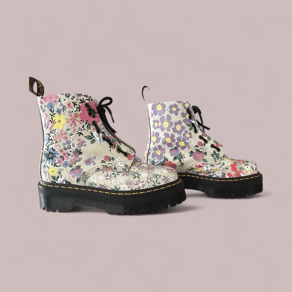 Dr. Martens Multicolor Floral platform Combat Boots